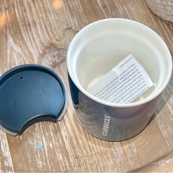 Starbucks Blue Ombre Short Cup Ceramic Insulated Hot Satin Tumbler 12oz New 2021 - Picture 5 of 8